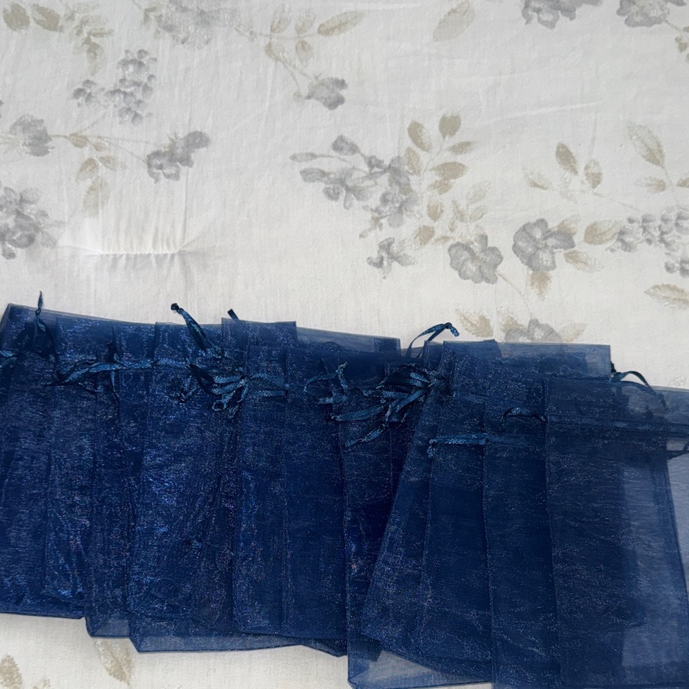 Set of Blue Organza Gift Bags